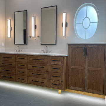 Vanity Area with Linen Cabinet
