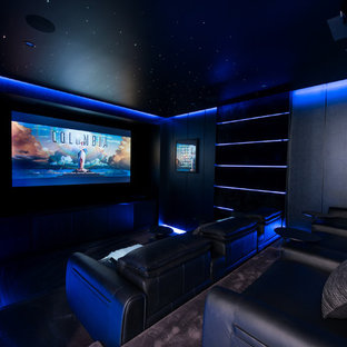 Trendy home theater photo in Gold Coast - Tweed