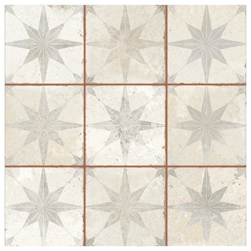 Harmonia Kings Star White Ceramic Floor and Wall Tile