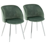LumiSource - Fran Chair, Set of 2, Green Velvet - Surround your dining table with the beauty of the Fran Dining Chair. Featuring a sophisticated velvet upholstery that will tie in perfectly with your contemporary decor, this ultra comfortable padded bucket seat is complemented by tapered legs. Available in a variety of color combinations, choose the color that ties in with your decor!