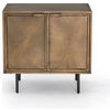 Sameah Cabinet Nightstand End Table, Aged Brass