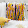 Multi Jacquard Faux Fur Pillow Covers Set of 2, Orange, 26''x26''