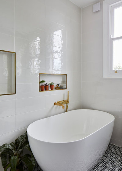 Transitional Bathroom by MODEL Projects Ltd
