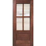 Knockety - 4 Lite TDL Wood Door, Canyon Brown, Left Hand Inswing - Available in Charcoal and Canyon Brown finishes
