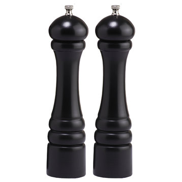 Chef Specialties Pro Series Imperial Pepper Mill and Salt Mill Set, 10", Black
