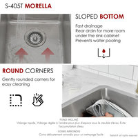 STYLISH 15 inch Single Bowl Undermount and Drop-in Stainless Steel Kitchen Sink