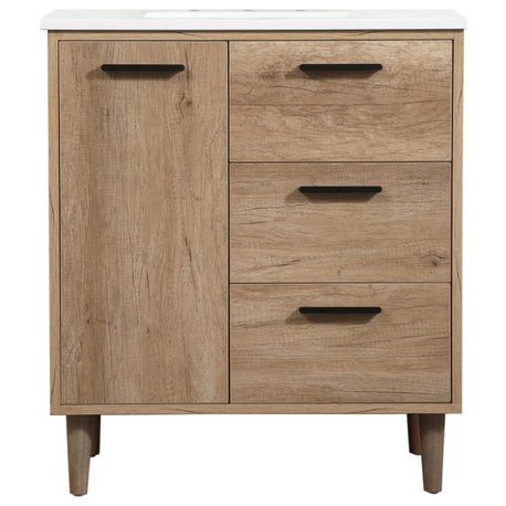 Bailey 19" Modern Natural Oak-Light Bathroom Vanity