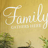 Wall Decal Art Sticker Quote Vinyl Lettering Family Gathers Here Dining Room F51