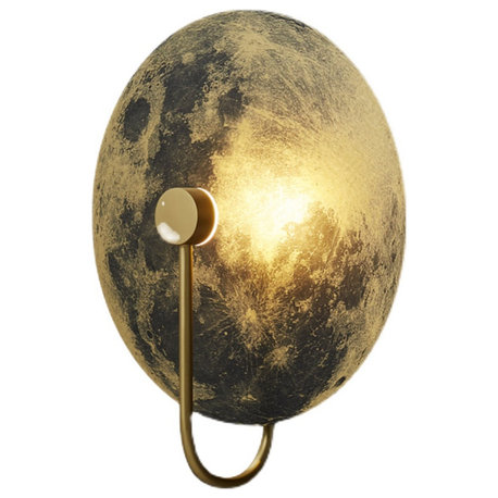 Creative Wall Lamp in the Shape of the Moon, Living Room, Bedroom, Dia12.6xw4.3"