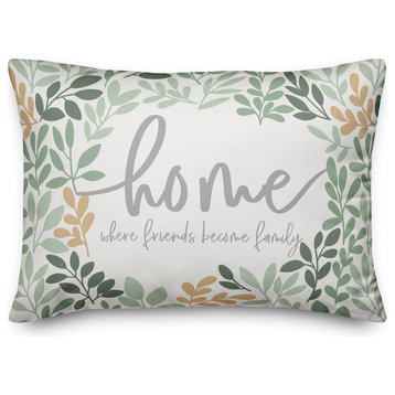 Home Where Friends Become Family 14"x20" Throw Pillow