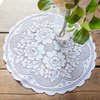 Victorian Rose 17" Round Doilies (Set of 2), White