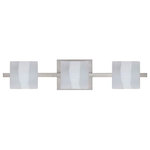 Besa Lighting - Besa Lighting 3WS-787399-LED-SN Paolo - 22.5" 15W 3 LED Bath Vanity - Contemporary Paolo enclosed half-cylinder design features handcrafted glass. This modern wall light offers flexible design potential for a variety of bath/vanity decorating schemes. Mount horizontally or vertically. ADA-Compliant. Our Opal glass is a soft white cased glass that can suit any classic or modern decor. Opal has a very tranquil glow that is pleasing in appearance. The smooth satin finish on the clear outer layer is a result of an extensive etching process. This blown glass is handcrafted by a skilled artisan, utilizing century-old techniques passed down from generation to generation. The vanity fixture is equipped with plated steel square lamp holders mounted to linear rectangular tubing, and a low profile square canopy cover. These stylish and functional luminaries are offered in a beautiful Chrome finish.  Mounting Direction: Horizontal  Shade Included: TRUE  Dimable: TRUE  Color Temperature:   Lumens: 450  CRI: +  Rated Life: 25000 HoursPaolo 22.5" 15W 3 LED Bath Vanity Chrome Opal/Frost GlassUL: Suitable for damp locations, *Energy Star Qualified: n/a  *ADA Certified: YES *Number of Lights: Lamp: 3-*Wattage:5w LED bulb(s) *Bulb Included:Yes *Bulb Type:LED *Finish Type:Chrome