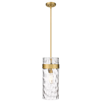 Z-Lite 3035P6-RB Fontaine 1 Light Pendant in Rubbed Brass