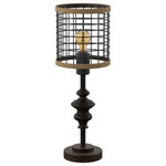 StyleCraft Home Collection - Black Metal Mini Lamp with Cage Shade and Edison Bulb - Accent your decor with this lovely Table Lamp.