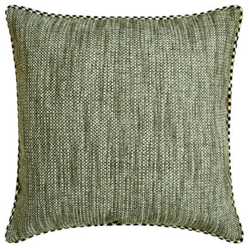 Sage and Beige Jute Lace and Moroccan 16"x16" Throw Pillow Cover Sage Jute