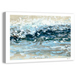 DDCG - "Abstract Shoreline" Canvas Wall Art, 36x24 - This 36x24 gallery wrapped canvas is a modern take of crashing waves on the shoreline.  The wall art is printed on professional grade tightly woven canvas with a durable construction, finished backing, and is built ready to hang. The result is a remarkable piece of wall art that will add elegance and style to any room.
