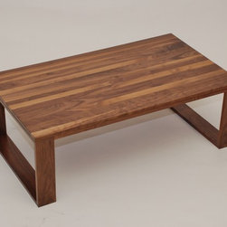 Walnut Geo Leg Coffee Table - Coffee Tables