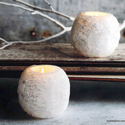 Roost Selenite Snowball Votive Holder - Set Of 2 **Next Day Shipping - - Table Lamps