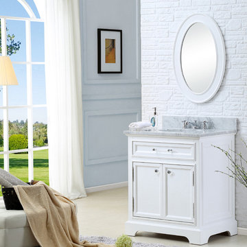 Water Creation Derby 24W 24" Solid White Single Sink Bathroom Vanity