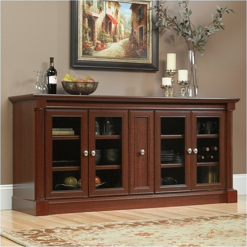 Pemberly Row Traditional Wood Credenza TV Stand for TVs up to 70" in ...
