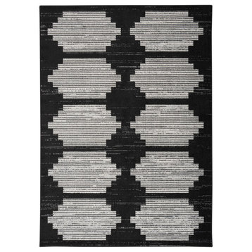 Modern Passion Mid-Century Modern Indoor Rug, Blk/Grey, 6' X 9'