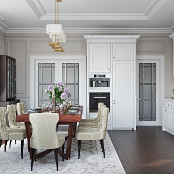 Classic House Design 3D Renderings. Kitchen /Hall Interiors