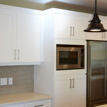 Cabinet Refacing Done in Maple With a Satin White Finish