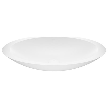 Vigo VG04011 Wisteria 23" L x 14" W x 4" H Oval Stone Composite - White