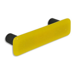 CKP - Art Glass Pull, Sunflower Yellow, Oil-Rubbed Bronze Base - Cabinet And Drawer Handle Pulls
