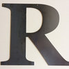 Rustic Large Letter "R", Raw Metal, 20"