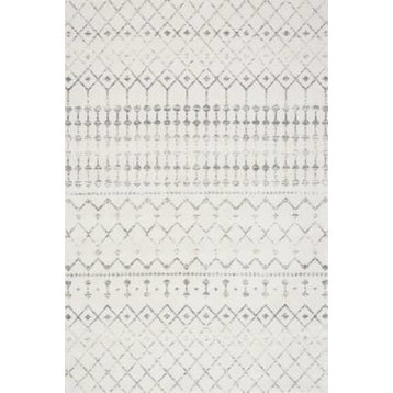 Moroccan Blythe Contemporary Area Rug, Gray, 2'x6'