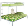 Walker Edison Twin Over Double Bunk Bed in Silver