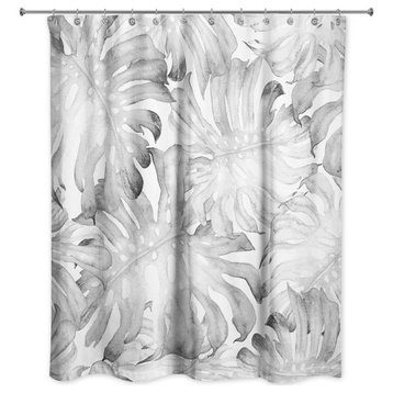 Watercolor Monstera 2 71x74 Shower Curtain