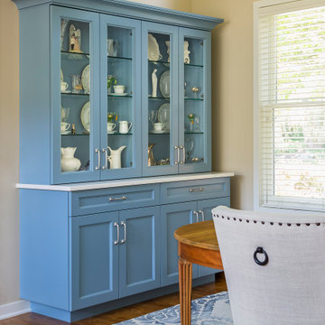 Blue and White Dining room Hutch