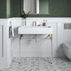 Redeem 32" Silver Stainless Steel Wall-Mount Bathroom Vanity, Silver White