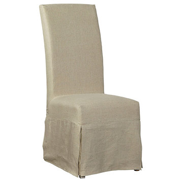 Orleans Minimalist Linen Slip Covered Parsons Chairs (Set of 2)