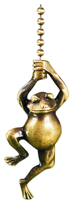 Dancing Frog Ceiling Fan Pull Antique Metal, 1.25