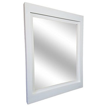 Bright White Farmhouse Style Vanity Mirror, 24"x30"