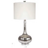 Mercury Antiqued Glass Table Lamps, Set of 2, Silver