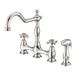 Danze Opulence&trade; Two Handle Bridge Faucet with Spray - Kitchen Faucets