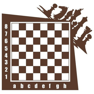 Chess Laptop Decal, Brown, 8"x7"