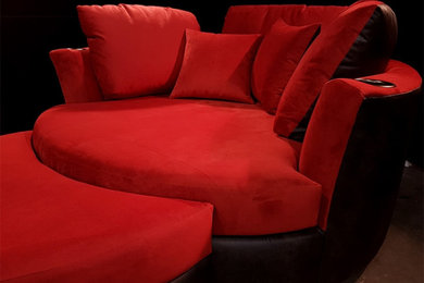 Custom Cuddle Couch Upholstered Top - Cine Suede & Bottom - Valentino Leather