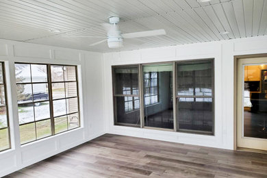 Sunroom - large transitional vinyl floor and gray floor sunroom idea in Other with a standard ceiling
