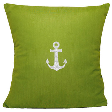 Sunbrella Anchor Pillow by Nantucket Bound, Parrot Green