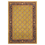 Bareens Designer Rugs - Eclectic Ziegler Moira Green/Aubergine Wool Rug - 6'2'' x 9'2'' - A Persian influenced Turkish hand knotted rug made by skilled artisans capable of creating the most exceptional vegetable dyes and hand-spun New Zealand wool. This gorgeous one of a kind Peshawar Kafkaz handmade rugs is also known as a Chobi Ziegler Rug. This gorgeous rug is extremely versatile and is famous for its pleasing color palette and informal design that works in a myriad of interiors. It has been expertly hand-tied, finished, sun-dried, and can contain up to 1.5 million knots. It takes 4 skilled artisans to hand knot this rug nine to twelve months to complete this piece of art. The invigorating colors and patterns in this rug will give your home an elegant and fresh appearance. While drawing upon the coloring and patterns of antique rugs, contemporary Peshawar pieces incorporate modern design motifs and feature vibrant color tones. Give your room a luxurious look and feel with this beautiful rug with gorgeous color pallet. The intricate design allows this oriental rug to create a royal ambience in any d�cor. Hand knotted construction and natural fibers gives this rug soft feel under your feet.