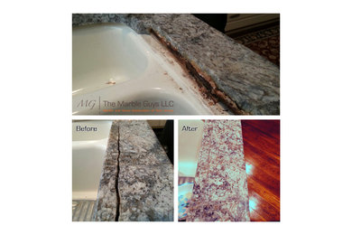 Granite Crack Repair (apron in front of countertop sink)