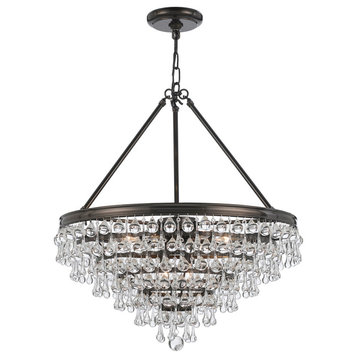 Calypso 8-Light Teardrop Chandelier, Vibrant Bronze and Clear Smooth Balls