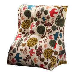 WOWMAX - Bed Rest Wedge Reading Pillow Sofa Back Support Positioning 100% Cotton - Decorative Pillows