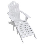 vidaXL - vidaXL Patio Chair Patio Adirondack Chair for Outdoor with Ottoman Wood White - Relax in our vintage inspired solid wooden armchair and ottoman. Featuring an elegant and timeless design, it will be a practical and classic addition to your patio living space. Made of solid hardwood with a durable finish, the armchair stands out with its durability and weather-resistance. You can place the chair and ottoman in the garden or on your outdoor patio to enjoy great books and a cup of coffee. The patio chair and ottoman are easy to assemble.