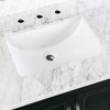 Rohan Contemporary Black Bathroom Vanity With Marble Top, 48"